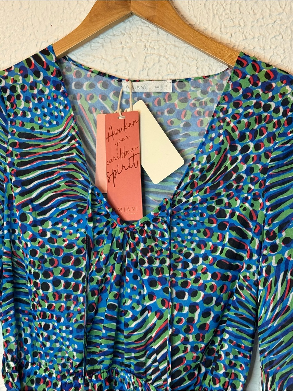 Blue Multicolor Printed Swim Coverup Tunic - Picture 5 of 16
